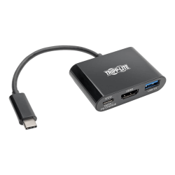 Tripp Lite USB C to HDMI Adapter w/USB-A Hub and PD Charging - USB 3.1, Thunderbolt 3 Compatible, 4K x 2K @ 30 Hz, Black USB Type C, USB-C - Docking station - USB-C 3.1 / Thunderbolt 3 - HDMI