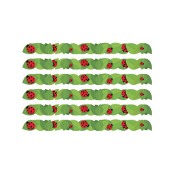 Eureka Extra Wide Deco Trim Packs, 37’ x 3-1/4", Ladybugs, Set Of 6 Packs