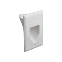DataComm Recessed Low Voltage Cable Plates - Flush mount wallplate - white - 1-gang