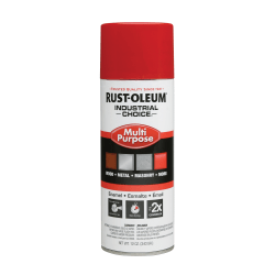 Rust-Oleum Industrial Choice 1600 System Multi-Purpose Enamel Spray Paint, 12 Oz, Gloss Safety Red, Case Of 6 Cans