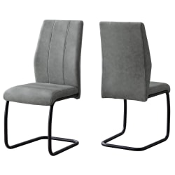 Monarch Specialties Sebastian Dining Chairs, Gray/Black, Set Of 2 Chairs