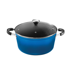 THE ROCK™ by Starfrit® The Rock One Pot™ Aluminum Stock Pot with Vented Lid, 7.2-Qt., Blue