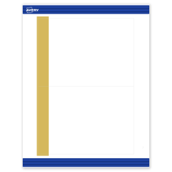 Avery® Printable Invitation Cards With Sure Feed® Technology, S00-DJX-PRMWC10, Rectangle, 5" x 7", Matte White, Preprinted Dipped Gold Edge Design, Pack Of 20