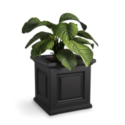 Mayne Nantucket Square Planter, 16"H, Black