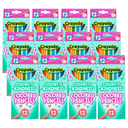 Crayola Colors of Kindness Colored Pencils, Assorted Colors, 12 Pencils Per Pack, Set Of 12 Packs