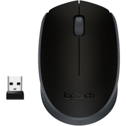 Logitech M170 Mouse - Optical - Wireless - Radio Frequency - Black - USB - Scroll Wheel - 2 Button(s) - Symmetrical