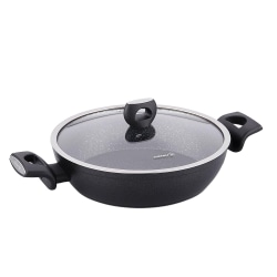 Korkmaz Nora 2-Piece Aluminum Nonstick Low Casserole Dish With Lid, 3.6L, Black