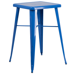 Flash Furniture Commercial Grade 23.75" Square Metal Indoor-Outdoor Bar Height Table, Blue