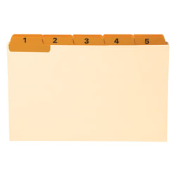 Oxford® Manila Card Guides With Laminate Tabs, Daily "1-31", 5" x 8", Manila; Orange Tabs