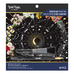 Brea Reese® Scratch Art Paper Pad, 8" x 8", Celestial