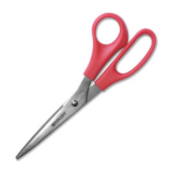 Westcott® All-Purpose Value Stainless Steel Scissors, 8", Pointed, Red