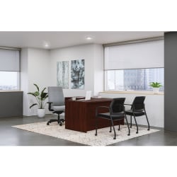 HON® Mod 60"W L-Station Computer Desk With Single Pedestal, Traditional Mahogany