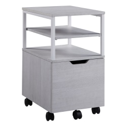 Office Star™ Contempo 20"D Vertical Mobile File Cabinet, White Oak