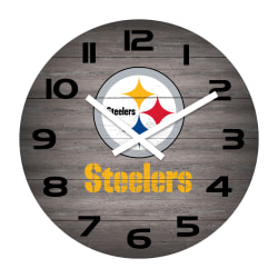 Imperial NFL Weathered Wall Clock, 16", Pittsburgh Steelers