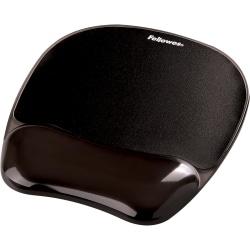 Fellowes® Gel Crystals Mouse Pad With Wrist Rest, 1"H x 7-15/16"W x 9-1/4"D, Black