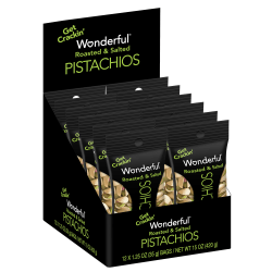 Wonderful Pistachios Roasted & Salted In-Shell Pistachios, 1.25 Oz, Box Of 12 Bags
