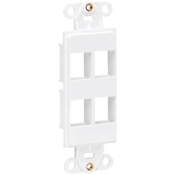 Tripp Lite Center Plate Insert Decora Vertical 4-Port for A/V VoIP Ethernet - 4 x Total Number of Socket(s) - White - Acrylonitrile Butadiene Styrene (ABS) - TAA Compliant