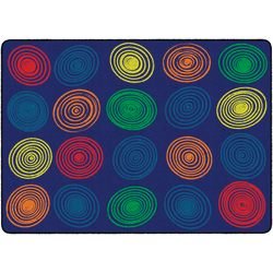 Flagship Carpets Circles Rug, Rectangle, 6' x 8' 4", Primary