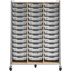 Safco® Whiffle Triple-Column 39-Drawer Mobile Storage Cart, 60"H x 43-1/4"W x 19-3/4"D, Gray