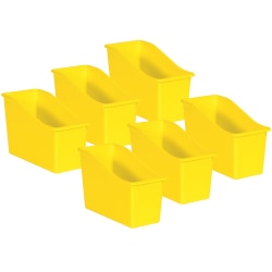 Teacher Created Resources Plastic Book Bins, 7-1/2"H x 11-3/8"W x 5-1/2"D, Yellow, Pack Of 6 Bins