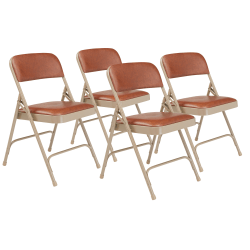 National Public Seating Series 1200 Folding Chairs, Brown/Beige, Set Of 4 Chairs