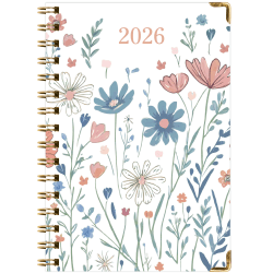 2025-2026 Global Excello Brands Hardcover Fashion Weekly/Monthly Planner, 5-1/2" x 8", Colorful Botanicals, November 2025 To December 2026