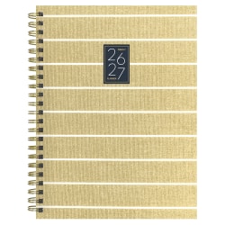 2026-2027, TF Publishing  Yellow Linen Medium Weekly Monthly Planner, 8" x 6.5", July 2026 to June 2027