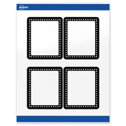 Avery® Print-To-The-Edge Labels With Sure Feed® Technology, S00-DKN-PRWGP10, Rectangle, 4" x 3-1/3", Glossy White, Preprinted Black & White Polka Dots Design, Pack Of 40
