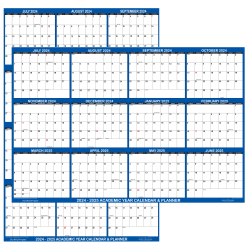2024-2025 SwiftGlimpse Academic Monthly Wall Calendar, 18" x 24". Navy, July 2024 To June 2025, SG2024ACANAVY