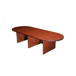 Boss Office Products 120"W Wood Race Track Conference Table, Mahogany