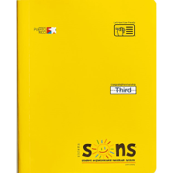 SONS System Third Notebooks, 9-3/4" x 7-1/2", 1 Subject, Primary Rule, 200 Sheets, Yellow