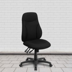 Flash Furniture Ergonomic Fabric High-Back Multi-Function Task Chair, Black