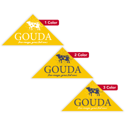 Custom 1, 2 Or 3 Color Printed Labels/Stickers, Triangle, 1-1/4" x 2-1/2", Box Of 250