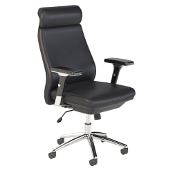 Bush Business Furniture Metropolis Ergonomic Bonded Leather High-Back Office Chair, Black, Standard Delivery
