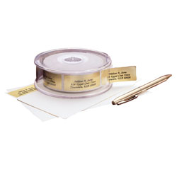 Custom Roll Address Deluxe Clear Acrylic Holder/Dispenser, 4" Diameter