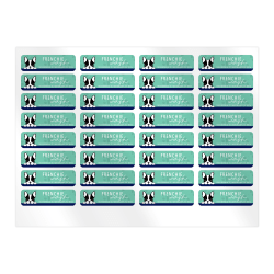 Personalized Custom Printed, Return Sheet Address Labels, White, 2-1/2" x 3/4", 32 Labels Per Sheet, 4 Sheets Per Pack