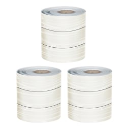 Carson Dellosa Rolled Straight Bulletin Board Borders, White Wood Grain, 65' Per Roll, Pack Of 3 Rolls