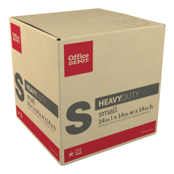Office Depot® Brand Heavy-Duty Corrugated Moving Box, 14"H x 14"W x 14"D, Kraft