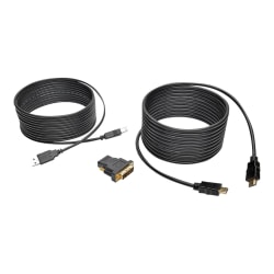 Tripp Lite 15ft HDMI DVI USB KVM Cable Kit USB A/B Keyboard Video Mouse 15' - Video / audio / data cable kit - 15 ft - black - molded