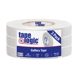 Tape Logic Gaffers Tape, 1" x 60 Yd., 11 Mil, White, Case Of 3 Rolls