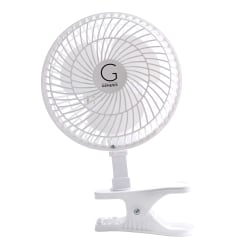 Genesis 6" Max Breeze Clip Fan With Tabletop Base, White