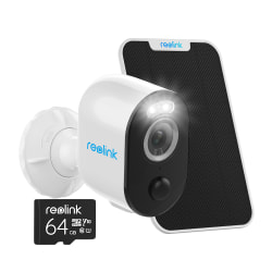 Reolink Argus 3 Plus 2K Battery-Wi-Fi Camera With Wire-Free Spotlight And Solar Panel, White