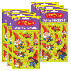 Trend Stinky Stickers, Instrumental Gnomes/Cinnamon, 28 Stickers Per Pack, Set Of 6 Packs