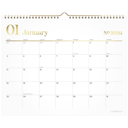 Cambridge® WorkStyle® 2026 Monthly Wall Calendar, White, Medium, 15" x 12"