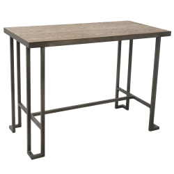 Lumisource Roman Industrial Counter Table, Rectangular, Brown/Antique