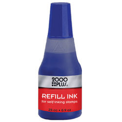 2000 PLUS® Self-Inking Stamp Re-Ink Fluid, 1 Oz., Blue