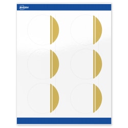 Avery® Print-To-The-Edge Labels With Sure Feed® Technology, S00-DKB-PRWGP10, Round, 3", Glossy White, Preprinted Double Dipped Gold Edge Design, Pack Of 60