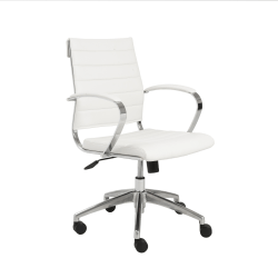Eurostyle Axel Faux Leather Low-Back Commercial Office Task Chair, White
