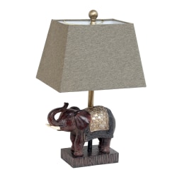 Lalia Home Elephant Table Lamp, 20-1/2"H, Brown Shade/Brown Base