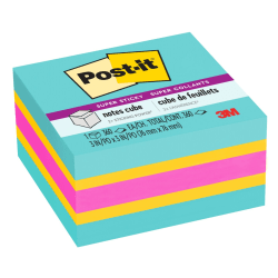 Post-it® Notes Cube Notes, 3" x 3", Bright Colors, Pad Of 360 Sheets